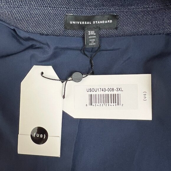 Universal Standard Blazer Jacket Womens 3XL 34 36 Percy Denim Look Stretch New - Picture 13 of 16